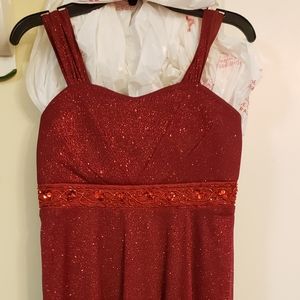 Girls size 16 red sparkly dress